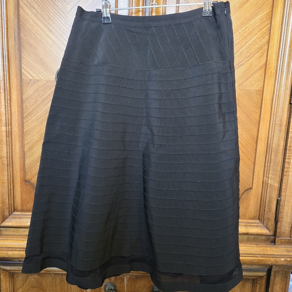 Prada Black Textured A-Line Skirt